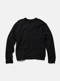 Flat lay of Stratus Sweatshirt in Black, heavyweight and ultra-soft fabric for cooler weather.