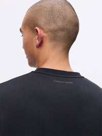 Back view of Stratus Sweatshirt in Black, showing soft fabric and relaxed fit for comfort.