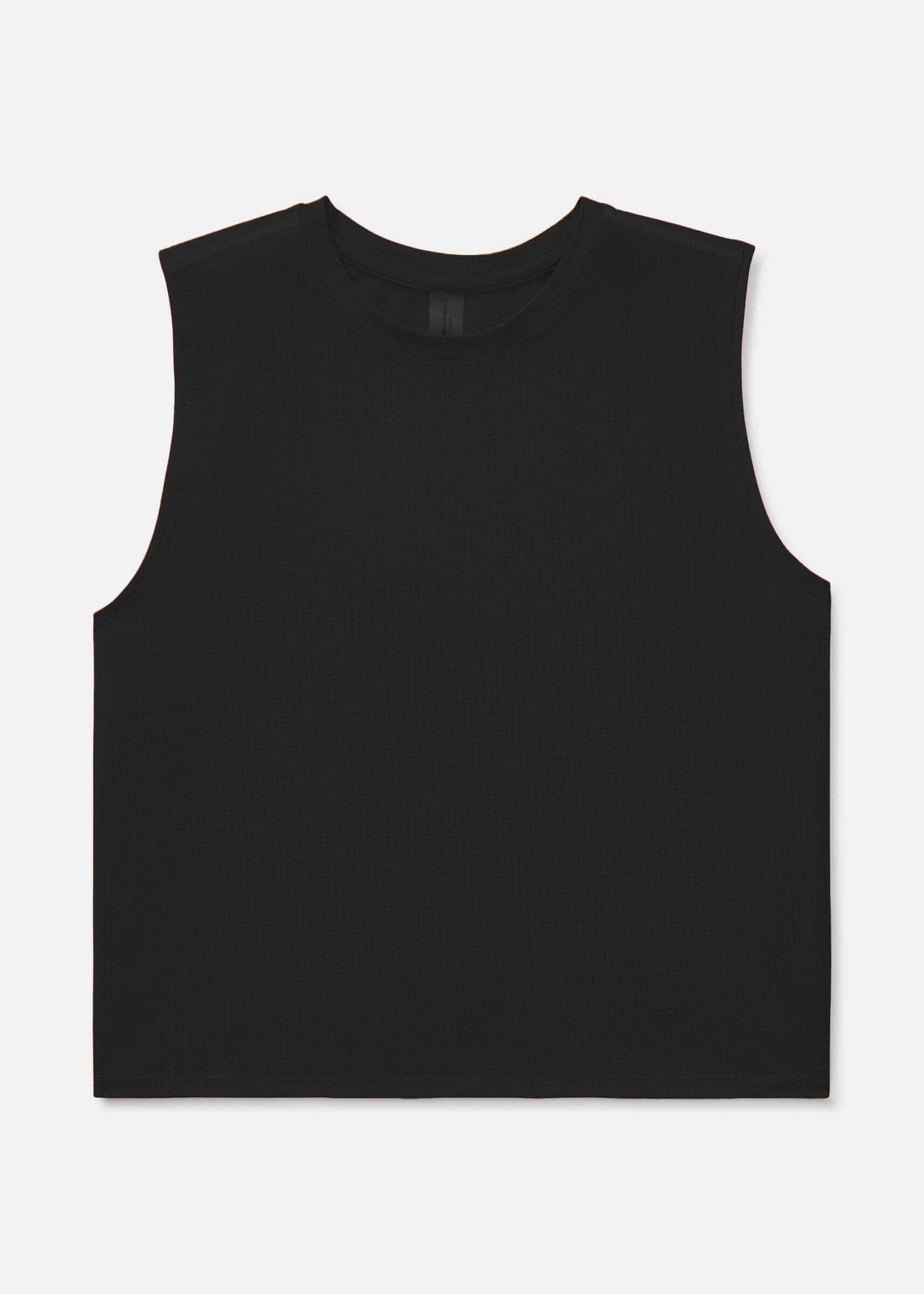 ThinkFast Mesh Cropped Muscle Tank in Black | Outdoor Voices