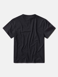 Back view of ThinkFast Mesh Shortsleeve in Black, with the relaxed fit and breathable fabric.