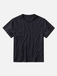 Flat lay of ThinkFast Mesh Shortsleeve in Black, featuring breathable fabric for moisture management.
