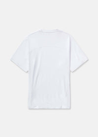Back view of ThinkFast Vent Shortsleeve in White, featuring breathable mesh back panel for cooling.