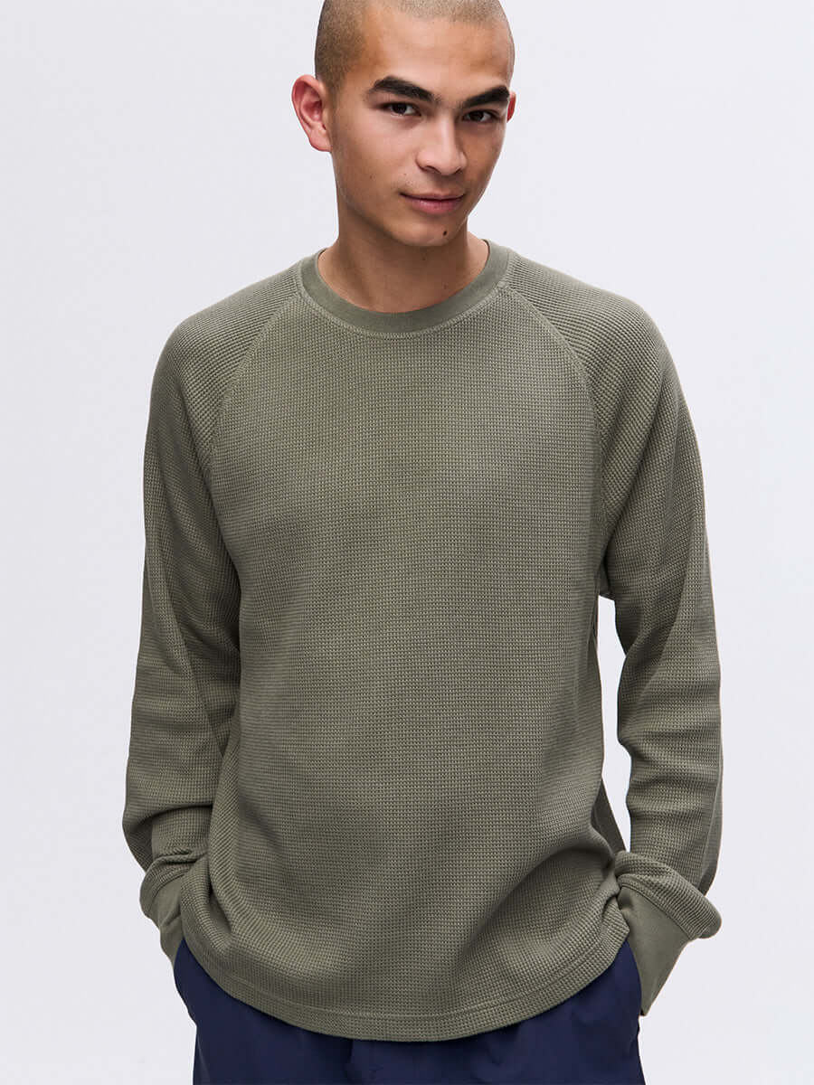 Waffle Longsleeve in 100% Cotton Raglan Fit | Outdoor Voices